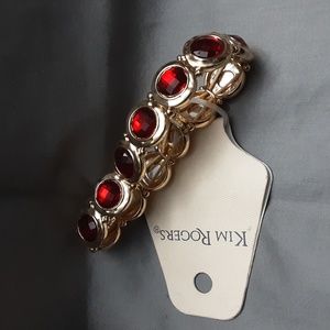 NWT Gold tone Bracelet with Red beads